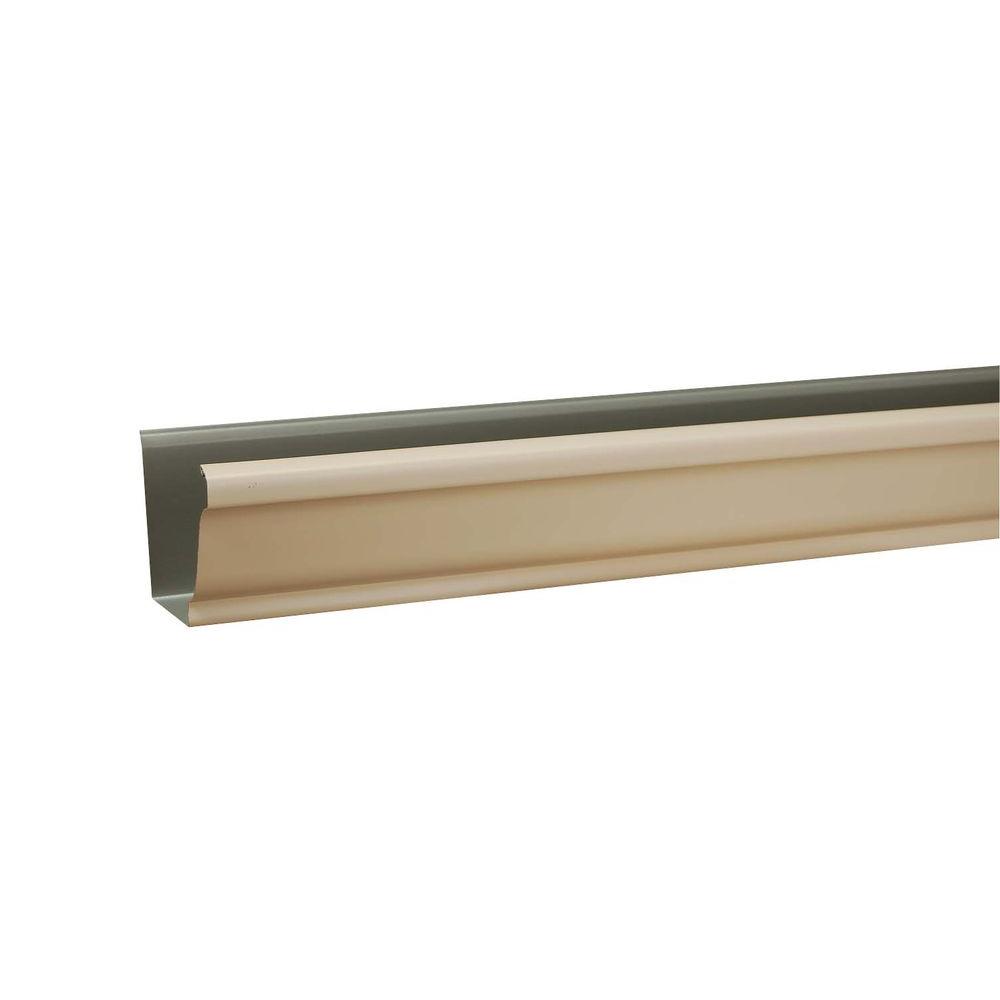 5 in. x 10 ft. K-Style Light Maple Aluminum Gutter - Super Arbor
