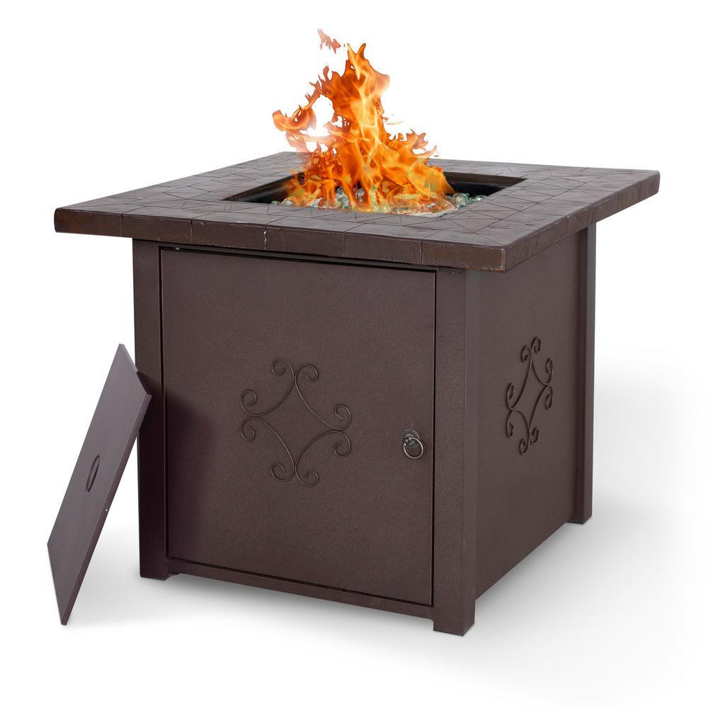 30 in. Square Outdoor Propane Gas Fire Pit Table 50000 BTU - Super Arbor
