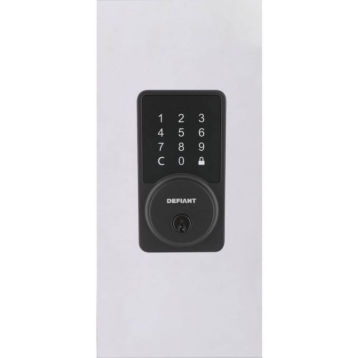 Defiant Square Matte Black Smart Wi-Fi Deadbolt Powered By Hubspace
