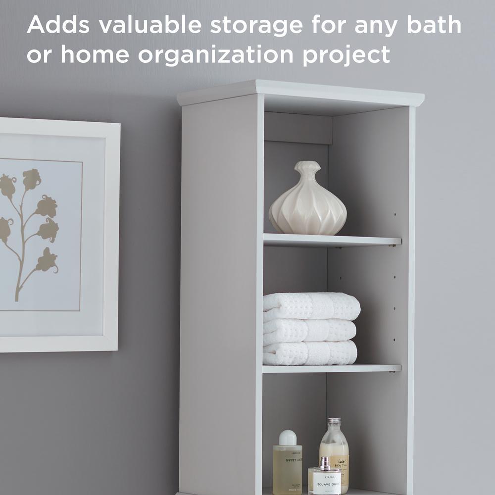 Shaker Style 16 in. W x 12 in. D x 62.25 in. H Linen Cabinet in Dove Gray - Super Arbor