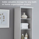 Shaker Style 16 in. W x 12 in. D x 62.25 in. H Linen Cabinet in Dove Gray - Super Arbor