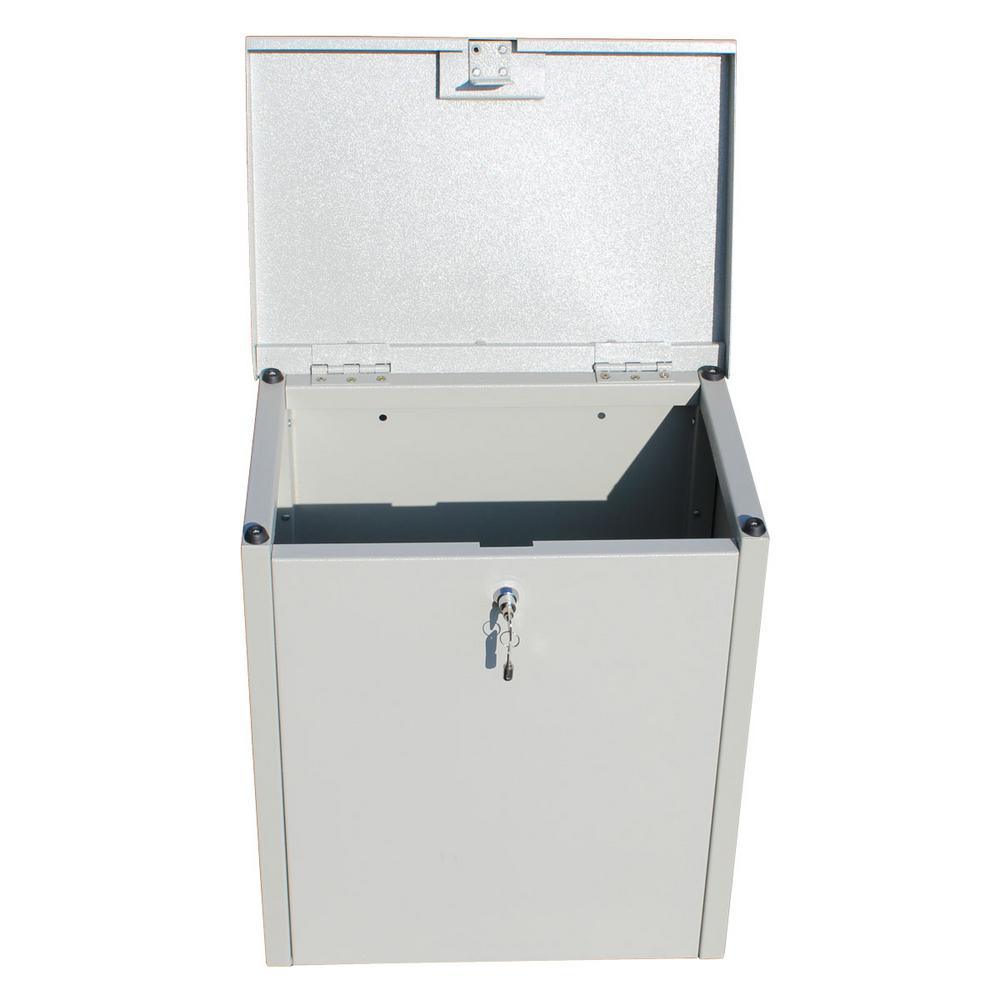 ParcelChest Textured Gray Ground Mount Locking Parcel Box - Super Arbor