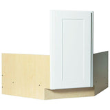 Shaker Partially Assembled 36 x 34.5 x 24 in. Corner Sink Base Kitchen Cabinet in Satin White