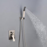 1-Spray Patterns with 2.66 GPM 10 in. Wall Mount Dual Shower Heads with Rough-In Valve Body and Trim in Brushed Nickel - Super Arbor