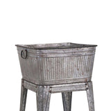 32 in. Gray Iron Multi-Functional Galvanized Metal Tub on Stand