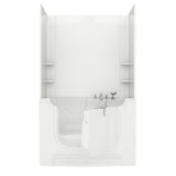 Nova Wheelchair Accessible 5 ft. Walk-in Whirlpool and Air Bathtub with Flat Easy Up Adhesive Wall Surround in Biscuit - Super Arbor