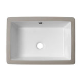 LORDEAR 18 in. Undermount Bathroom Vessel Sink Modern Rectangle Porcelain Ceramic Lavatory Vanity Bathroom Sink in Pure White