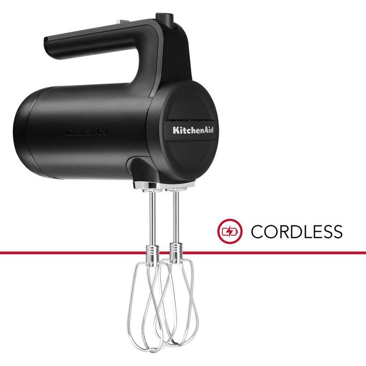 Cordless 7-Speed Black Matte Hand Mixer