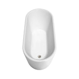 Ursula 4.9 ft. Acrylic Flatbottom Non-Whirlpool Bathtub in White with Brushed Nickel Trim - Super Arbor