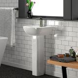 Barclay Products Compact 450 18 in. Pedestal Combo Bathroom Sink with 1 Faucet Hole in White