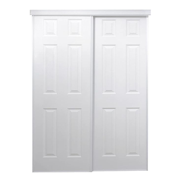RELIABILT BY0106 48-in x 80-in Bright White Flush Prefinished Mdf Sliding Door Hardware Included