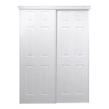 RELIABILT BY0106 48-in x 80-in Bright White Flush Prefinished Mdf Sliding Door Hardware Included