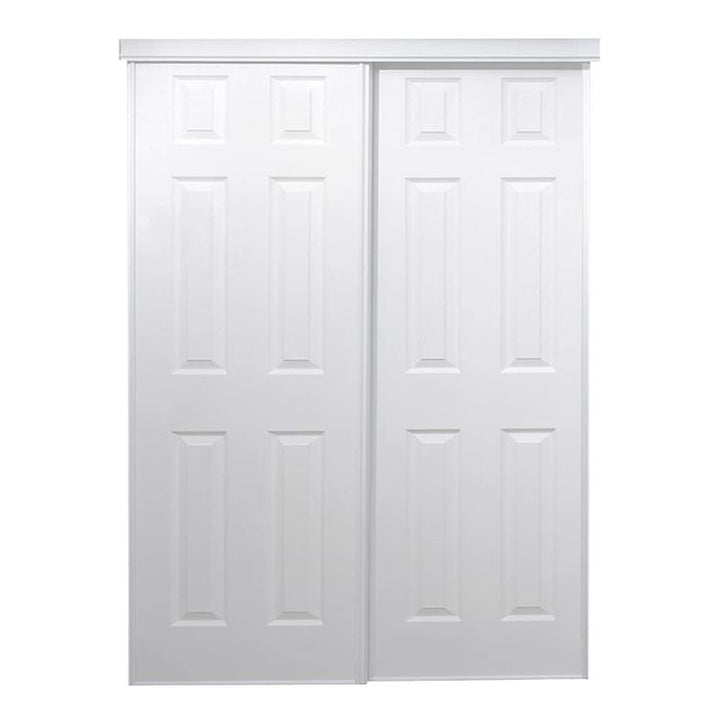 RELIABILT BY0106 48-in x 80-in Bright White Flush Prefinished Mdf Sliding Door Hardware Included