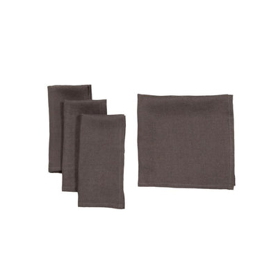 0.1 in. H x 20 in. W x 20 in. D Classic Linen Napkins Dark Gray (Set of 4)