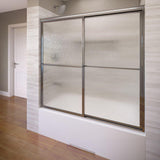 Deluxe 59 in. x 58-1/2 in. Clear Framed Sliding Tub Door in Oil Rubbed Bronze - Super Arbor