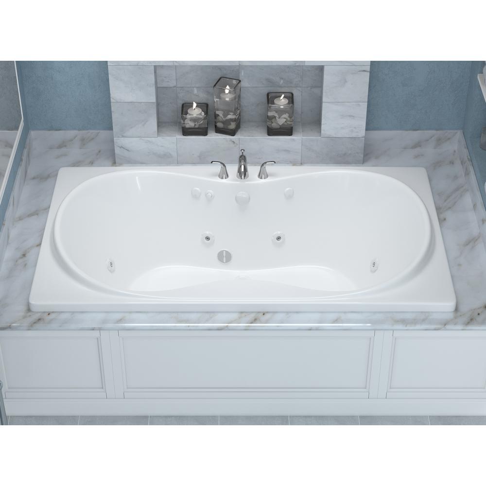 Star 6 ft. Rectangular Drop-in Whirlpool Bathtub in White - Super Arbor
