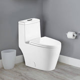 12 in. Rough-In 1-Piece 0.8/1.2 GPF Dual Flush Round Toilet in White, Seat Included - Super Arbor