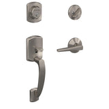 Custom Greenwich Matte Black Single Cylinder Door Handleset with Eller Door Lever - Super Arbor