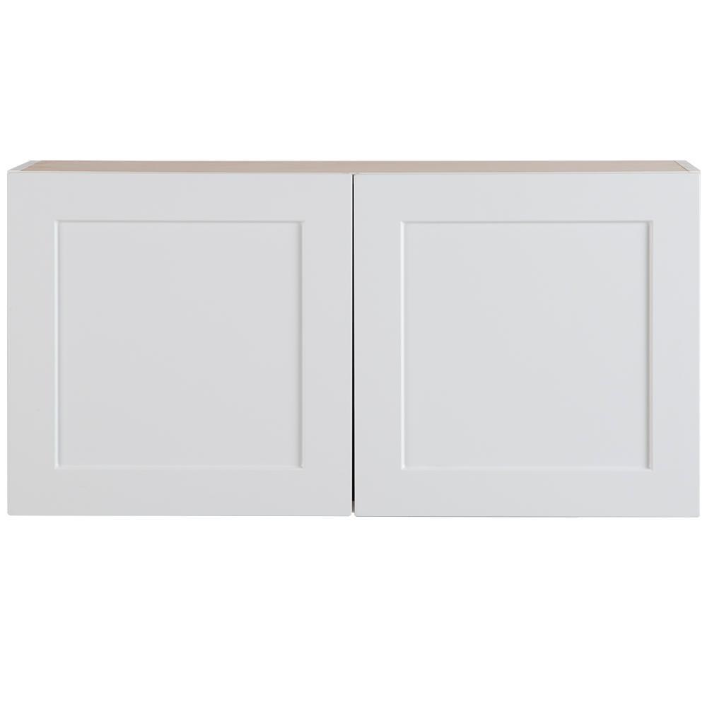 Cambridge Shaker Assembled 30x42x12.5 in. Wall Cabinet with 2 Soft Close Doors in White - Super Arbor
