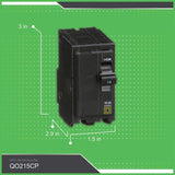 Square D QO 15 Amp 2-Pole Circuit Breaker