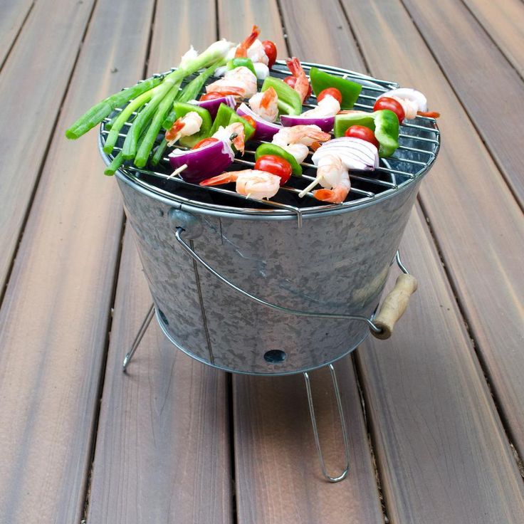 Masonware Portable Silver Colored Beach Grill