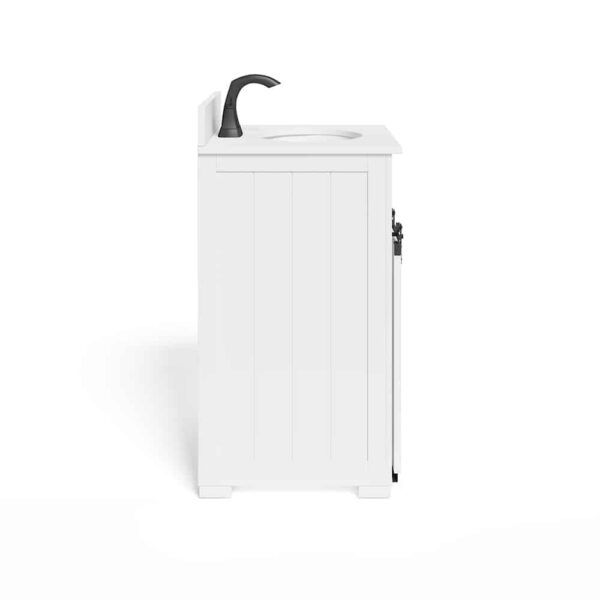 Style Selections Morriston 24-in White Undermount Single Sink Bathroom Vanity with White Engineered Stone Top