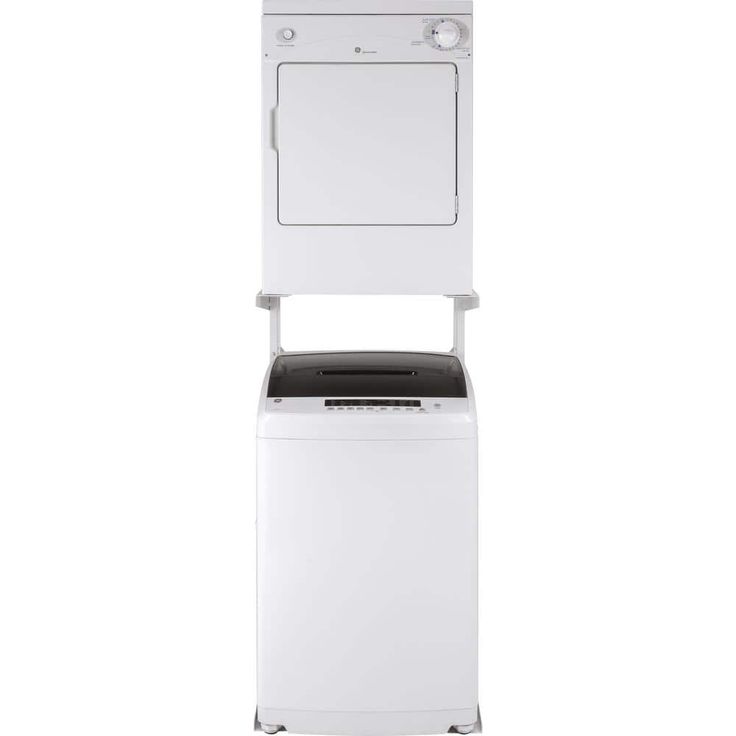 GE 3.6-cu ft Stackable Portable Electric Dryer (White on White)