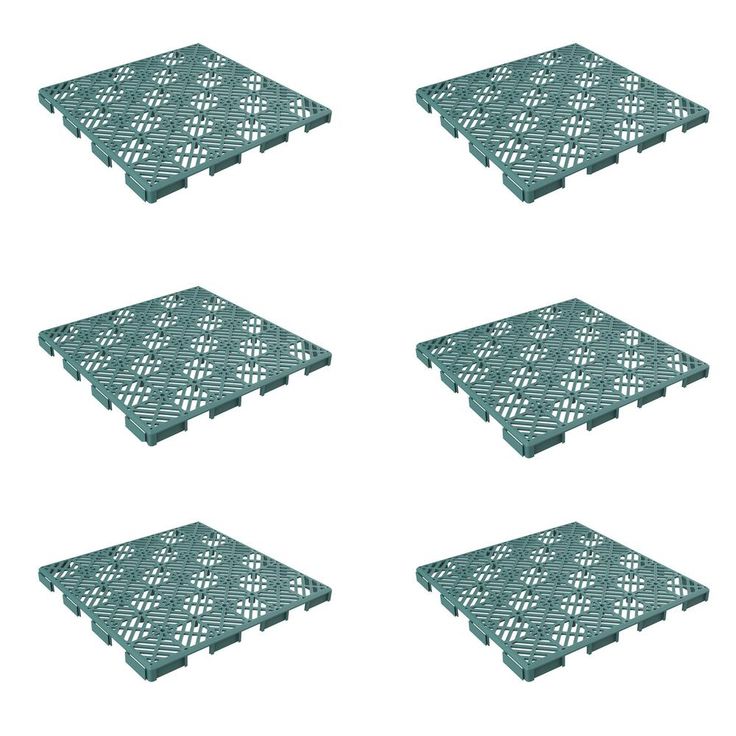 Pure Garden 11.5 in. x 11.5 in. Grey Outdoor Interlocking Diamond Pattern Polypropylene Patio and Deck Tiles (Set of 30)