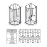 Breeze 32 in. L x 32 in. W x 76 in. H Corner Shower Kit with Frosted Glass, Shower Base and Wall in White - Super Arbor