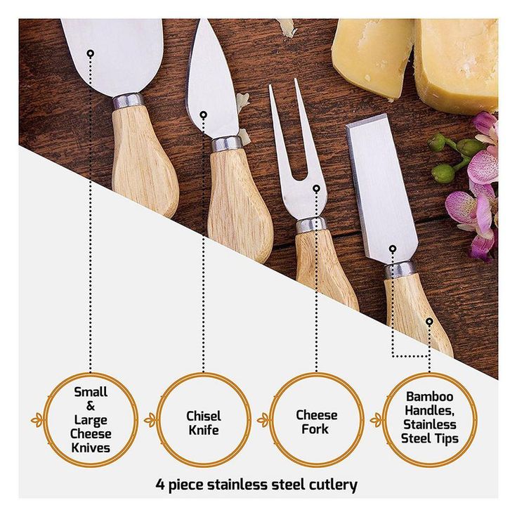 Bamboo Cheese Board and Cutlery Set with Slide Out Drawer
