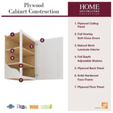 Home Decorators Collection Washington 27 in. W x 24 in. D x 24 in. H Assembled Plywood Wall Kitchen Cabinet in Vanguard Oak with Soft Close