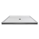 60 in. x 42 in. Center Drain 3.19 in. Shower Base in White - Super Arbor