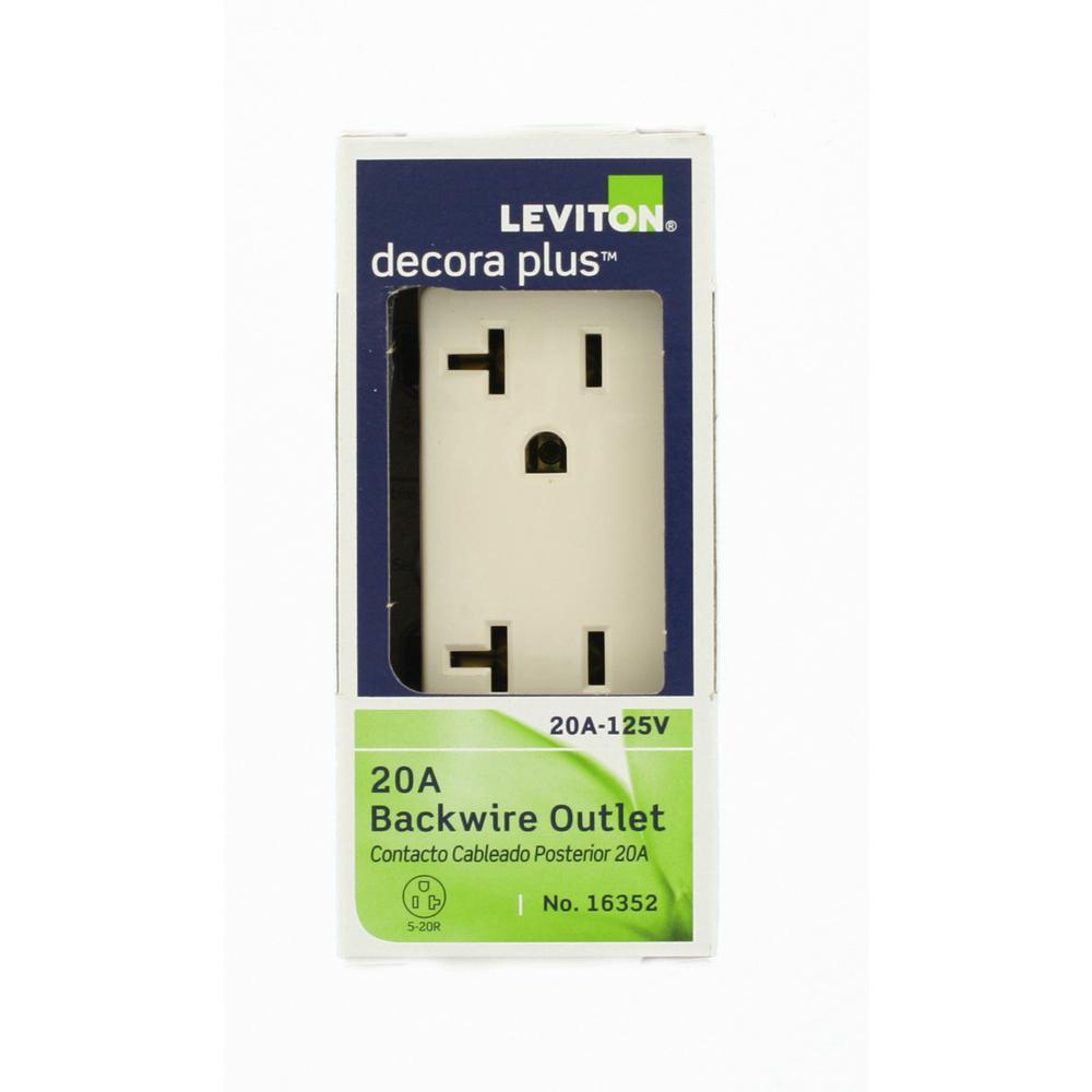 Decora Plus 20 Amp Industrial Grade Duplex Outlet, Light Almond - Super Arbor
