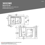 Safe Premier 52.3 in. x 60 in. x 30 in. Right Drain Walk-in Air and Whirlpool Bathtub in White - Super Arbor