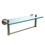 Dottingham 16 in. L  x 5 in. H  x 5 in. W  Clear Glass Vanity Bathroom Shelf with Towel Bar in Matte Black - Super Arbor