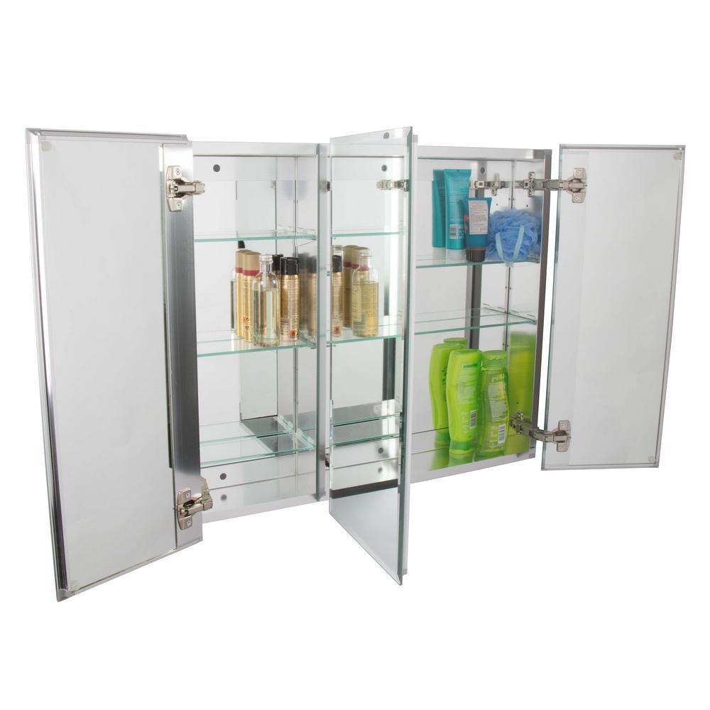 30 in. x 26 in. Recessed or Surface Mount Triple Door Tri-View Medicine Cabinet - Super Arbor