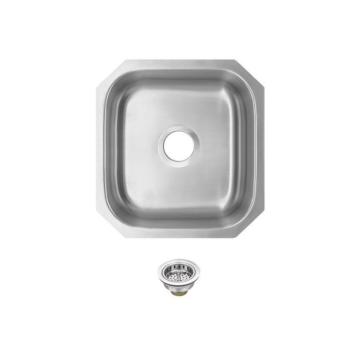 Undermount 16 in. 18-Gauge Stainless Steel Bar Sink in Brushed Stainless