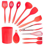Red Silicone Cooking Utensils (Set of 12)