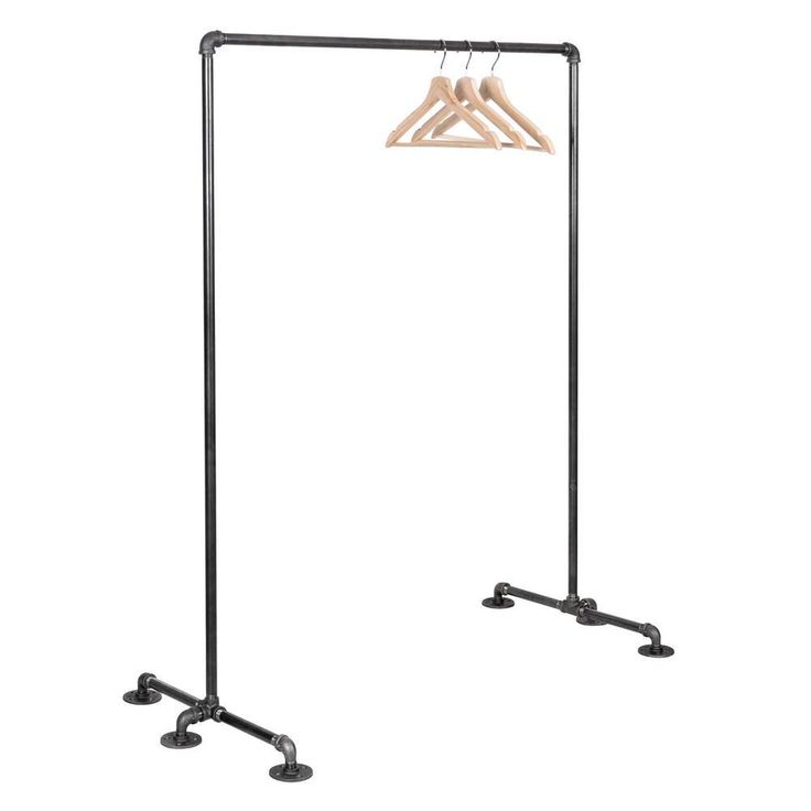 1/2 in. x 3.5 ft. L Black Pipe Freestanding Clothing Rack Kit