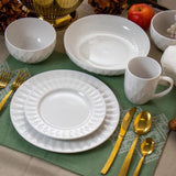 18-Piece Sienna White Porcelain Dinnerware Set (Service for 4)