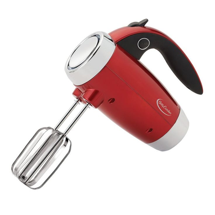 7-Speed Red Hand Mixer with Mini Stand
