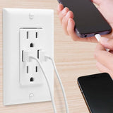Electrical Outlet Receptacle with 2-High Power USB Ports - Super Arbor