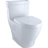 Aimes Wash Let with 1-piece 1.28 GPF Single Flush Elongated Toilet with CeFiONtect in Cotton White - Super Arbor