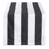 Navy Dobby Stripe Cotton Table Runner