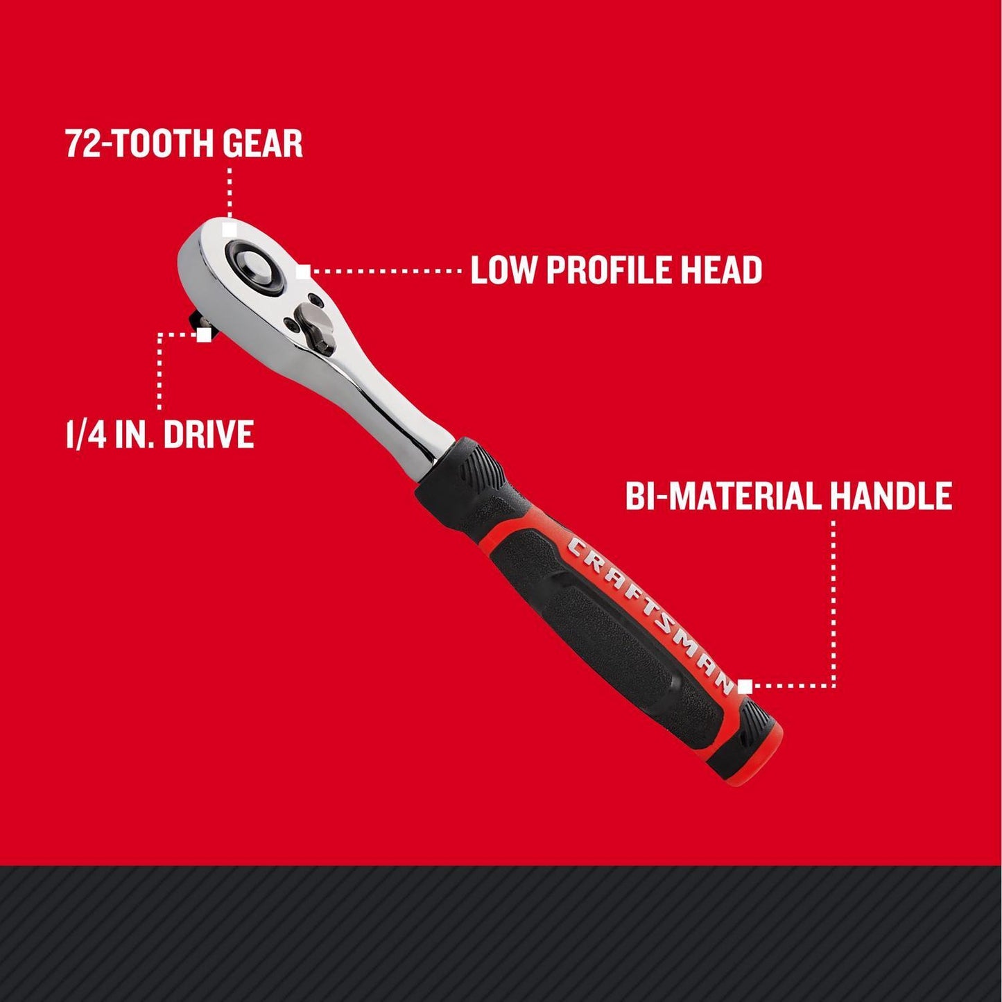 Craftsman Low Profile 1/4 in. Drive Ratchet with 72 Teeth
