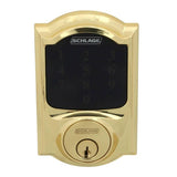 Camelot Bright Brass Connect Smart Lock with Alarm and Georgian Door Knob Handleset