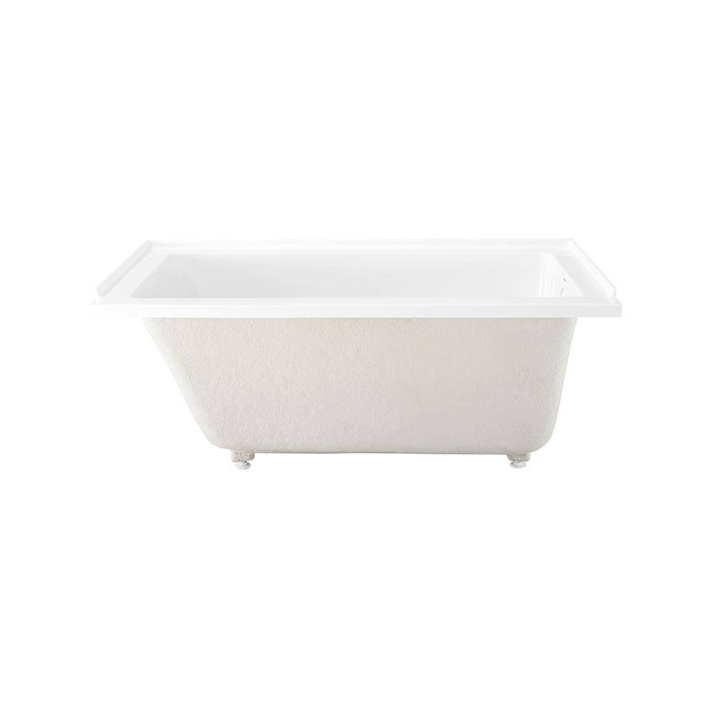 Voltaire 60 x 30 in. Acrylic Right-Hand Drain with Integral Tile Flange Rectangular Drop-in Bathtub in white - Super Arbor