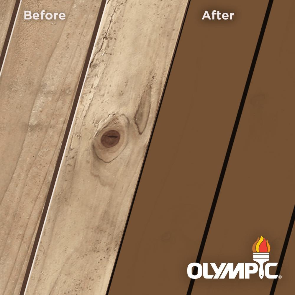Olympic Elite 1 gal. Chestnut Brown Solid Advanced Exterior Stain and Sealant in One - Super Arbor