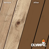 Olympic Elite 1 gal. Chestnut Brown Solid Advanced Exterior Stain and Sealant in One - Super Arbor