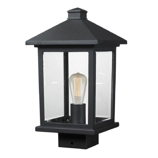 Malone 1-Light Outdoor Black Post Mount Light